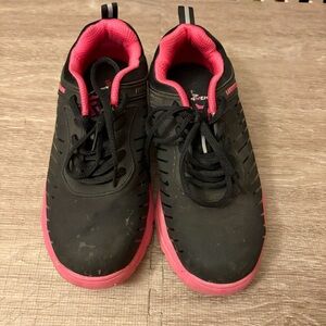 LARNMERN Sz 8 Steel Toe Safety Shoes Lightweight Black and Pink